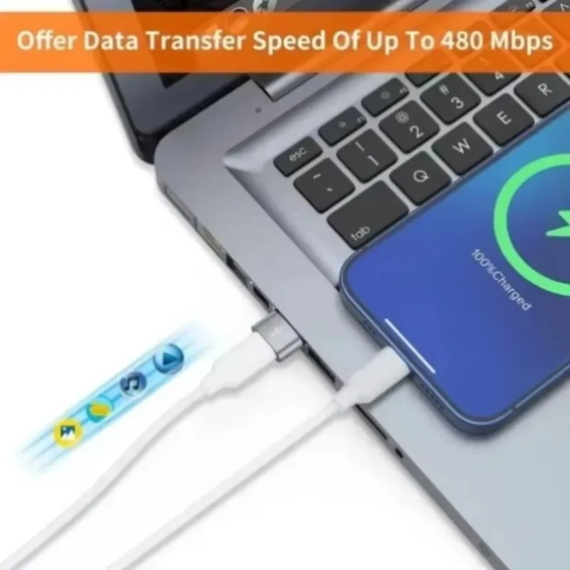 Universal 5Pcs USB C Femal to USB B Male Adapter Durable Metallic Build For iPhone iPad Samsung S24 S23 S22 IWatch AirPods