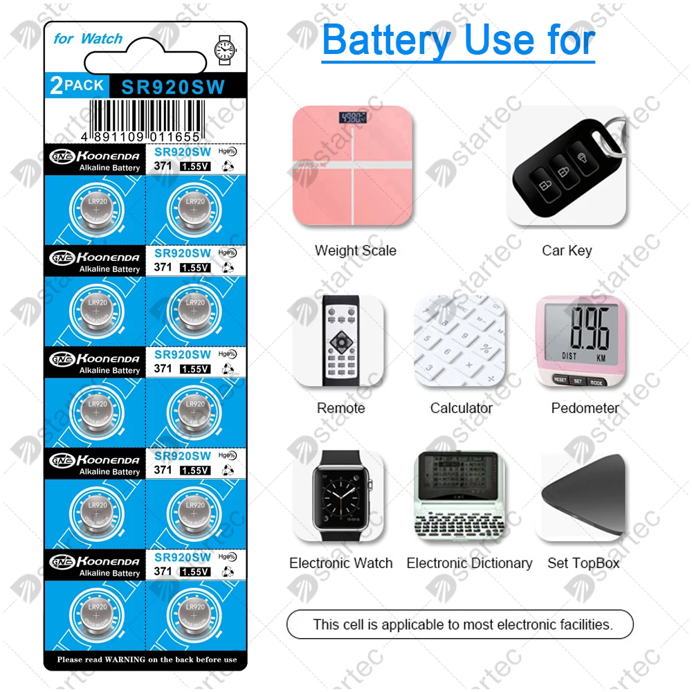 Eunicell 10-50個32 2600mah LR921 AG6ボタンpilas電池SR920SW LR920 LR69 171 370A 371A SR921 1.5vアルカリコイン電池
