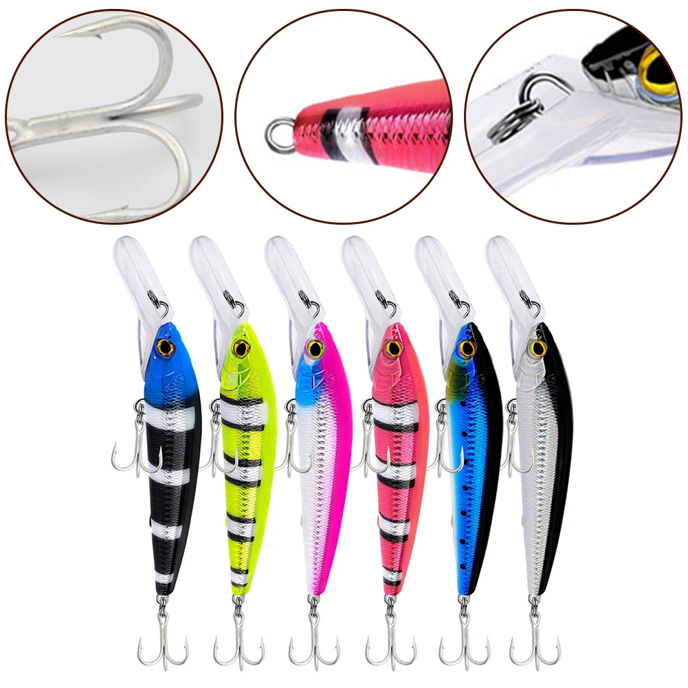 

Deep Dive Long Tongue Plate Large Mino Bait 9/12M Trolling Lure With Three Hook 1/0# Reinforced Hook For Bass Croaker Black Fish