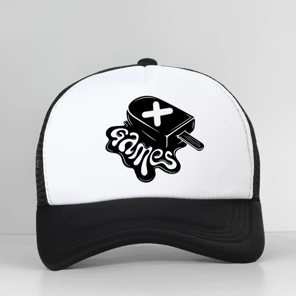 

Games Printing Anime Cartoon Baseball Cap Unisex Hip Hop Dad Mesh Breathable Adjustable Trucker Hat Fashion Casual