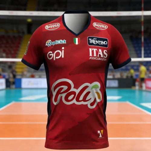 2026 Neuer Italienischer Stil Neuer Itas Trentino Volleyball-Anzug, Lässiges Sport-T-Shirt, Bequemer Atmungsaktiver Eltern-Kind-Anzug – Detail 1