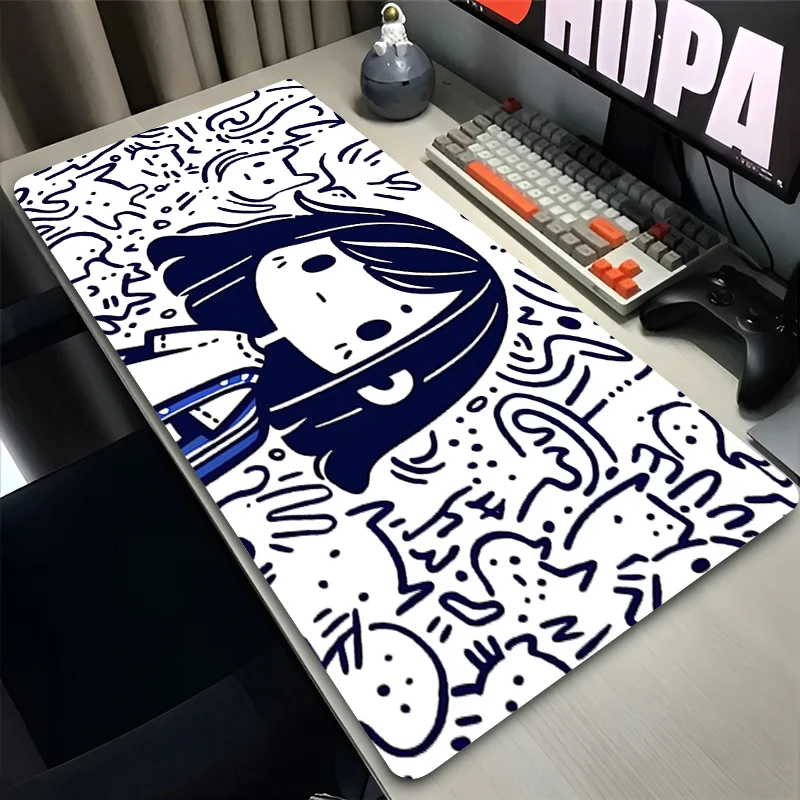 Mouse Pad PC Non Slip Rubber Mousepad Laptop Gamer Cabinet Keyboard Pad Office Computer Gaming Desk Mouse Mat HD Trendy Graffiti