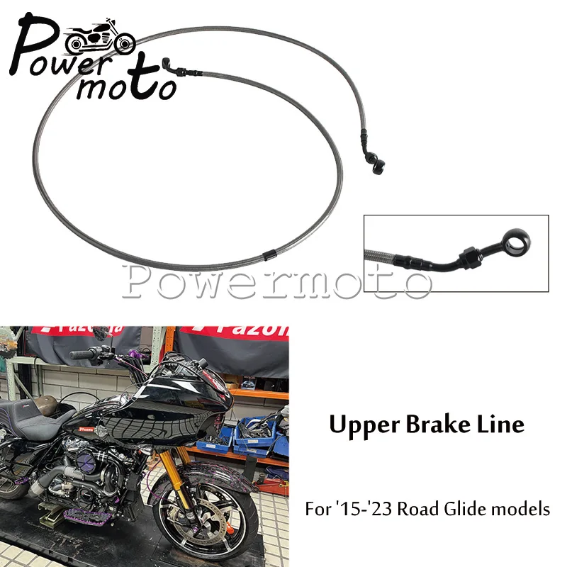Motorcycle Extended Brake Line For Harley Road Glide Ultra Limited FLTRKSE FLTRXST 2015-2023 Stainless Braided Upper Hoses