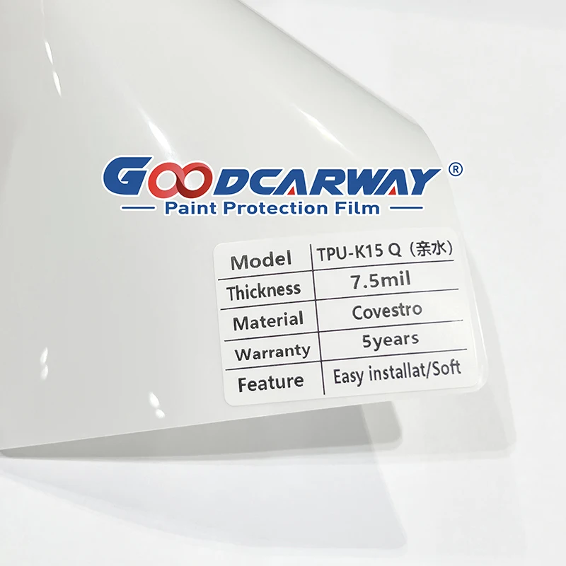 

GOODCARWAY 7.5mil Covestro TPU Paint Protection Film Hydrophilic Easy Install 5-Year Warranty -scratch Soft Easy Install