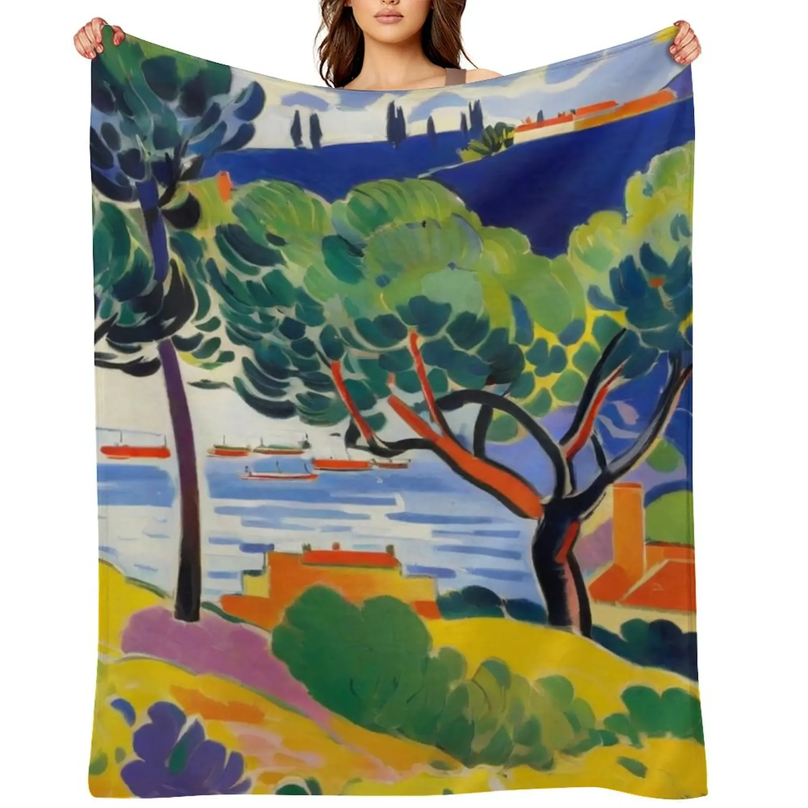 

Vibrant Impressions Matisse Landscape Elegance Throw Blanket Decorative Sofa sofa bed Luxury Thicken halloween Blankets
