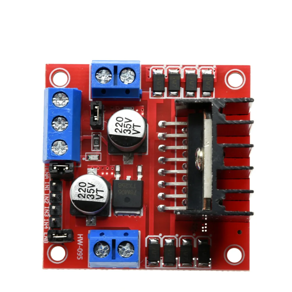 L298N DC-Schrittmotor-Treiberplatine, Dual-H-Brücken-Steuermodul für Arduino Smart Car Robot, 5V-35V 2A PWM-Geschwindigkeitsregler – Detail 1