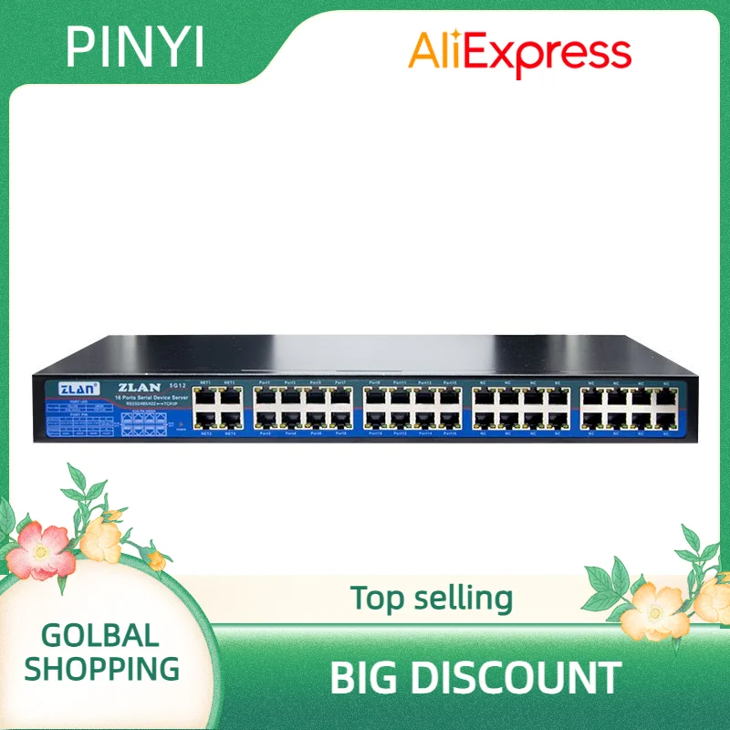 

16-портовый промышленный преобразователь RS232 RS485 RS422 в TCP/IP, низкая цена ZLAN5G12