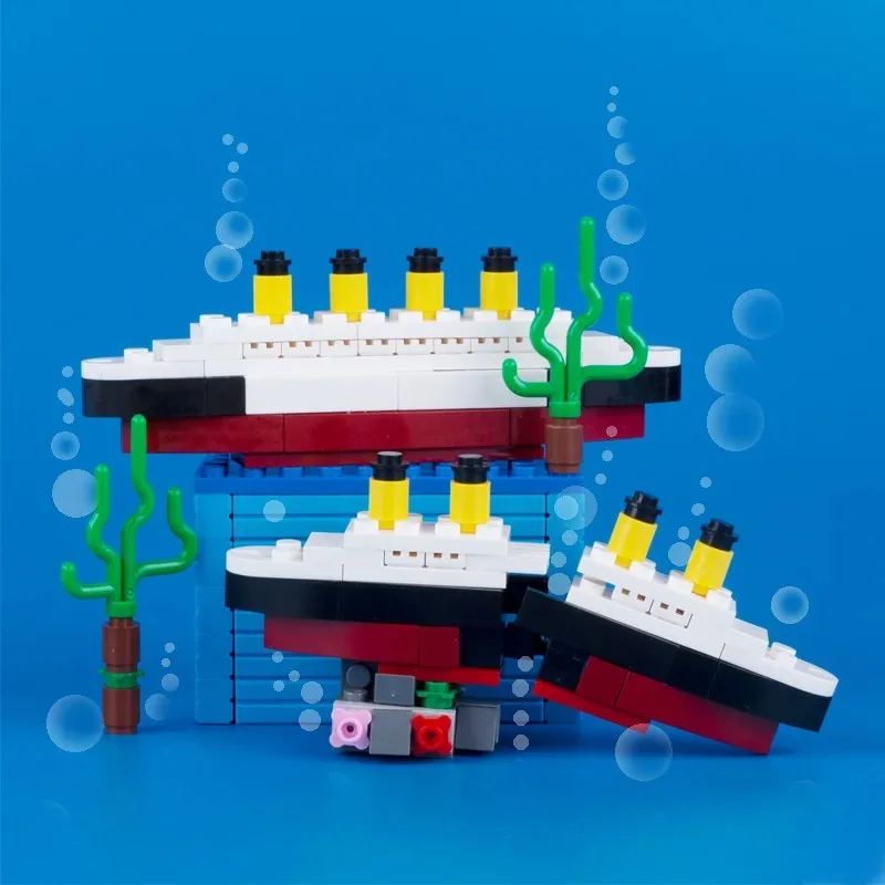 Ideas Bricks The sunken Titanic Building Blocks Toys for Children Titanic Model Kids Birthday Gifts