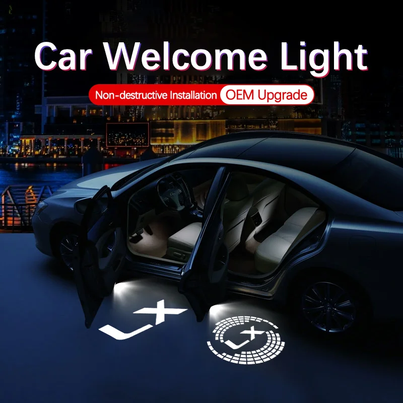 Автомобильный дверной проектор с логотипом, приветственный свет для Lexus LX lx570 lx470 lx600 lx450 2007-2024, автомобильные аксессуары Автомобильный дверной проектор с логотипом, приветственный свет для Lexus LX lx570 lx470 lx600 lx450 2007-2024, автомобильные аксессуары