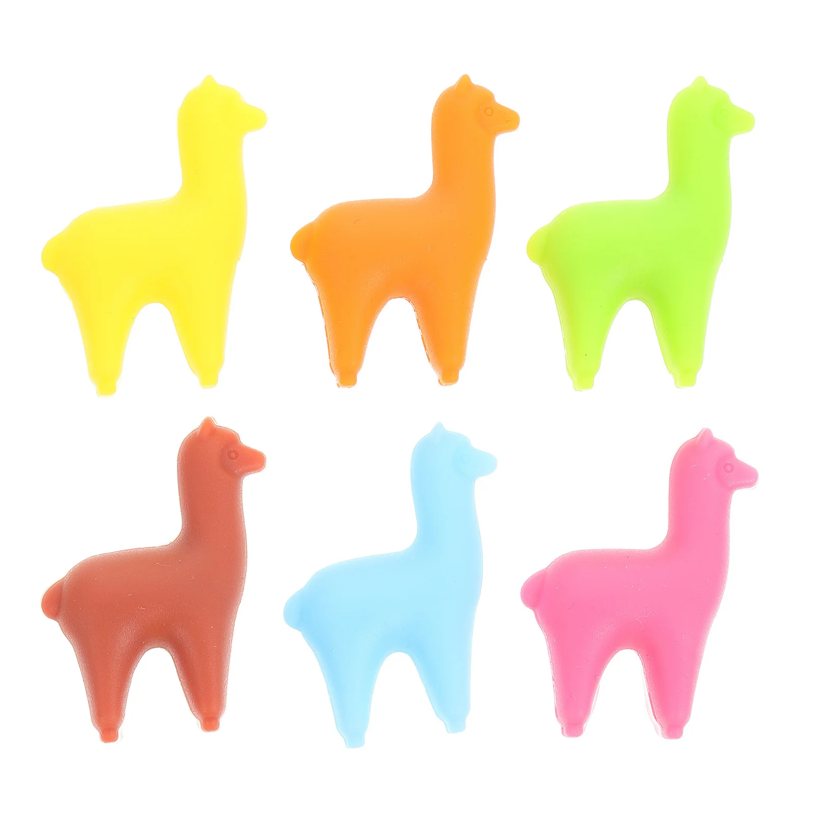 

6pcs Alpaca Wine Glass Markers Creative Animal-Shaped Drink Identifiers Silicone Glass Charms For Whisky Cocktail Red Wine
