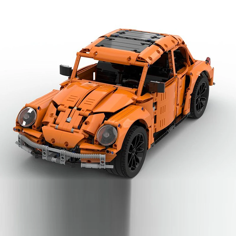 Modèle de voiture de course de vitesse MOC, briques de construction, coccinelle, petite berline, technologie modulaire, cadeaux de vacances, jouets à assembler pour enfants, costume