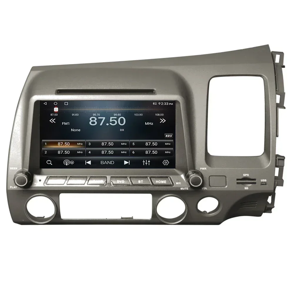 Android 13 Autoradio voor Honda Civic RHD 2005-2012 Multimedia Speler 2 Din Rechtsgestuurde Navigatie GPS Carplay DVD Camera