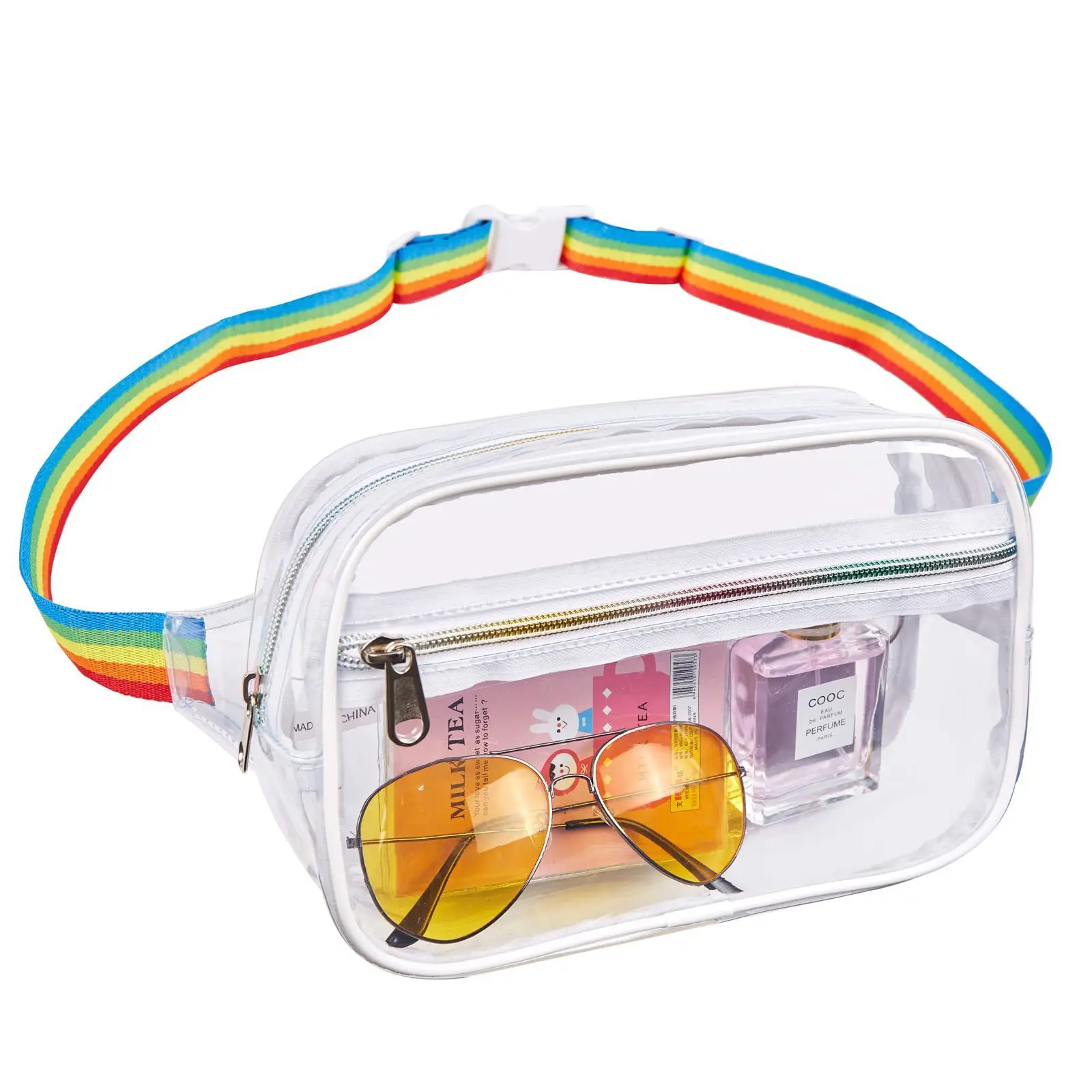 

PVC transparent waist bag outdoor sports waterproof rafting fitness mobile phone bag travel portable storage bag