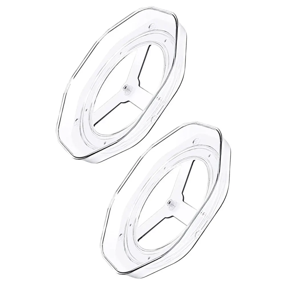 

2Pcs Kitchen Rotation Shelf Turntable Cabinet Organizer Practical Neatly Orderly Store Seasoning Bottles Maximize Space