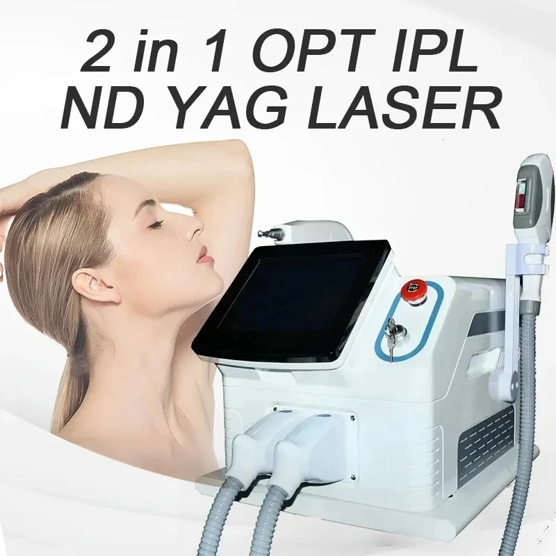 

New High Quality 2 in 1 Professional Beauty Equipment IPL OPT Hair Removal ND Yag Laser Tattoo Removal Pico second Machine