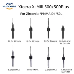 Xtcera X-mill 500 /580 Zirconia Shank DC Diamond Coating Milling Cutter Diameter 2.0/1.0/0.6mm DrillDental Milling Burs