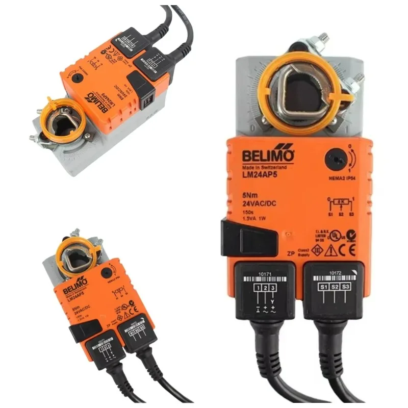 

Belimo 5NM LM24AP5 Rotary Actuator for Original 24V AC/DC HVAC Ventilation Open/Close 3-Point 150s IP54 CE Approved