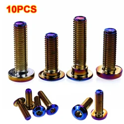 10 Pieces Motorcycle Rotor / Brake Disc Screws Bolts Plating Color M8*1.25mm*25mm/35mm For Honda Yamaha Kawasaki Suzuki Ornament