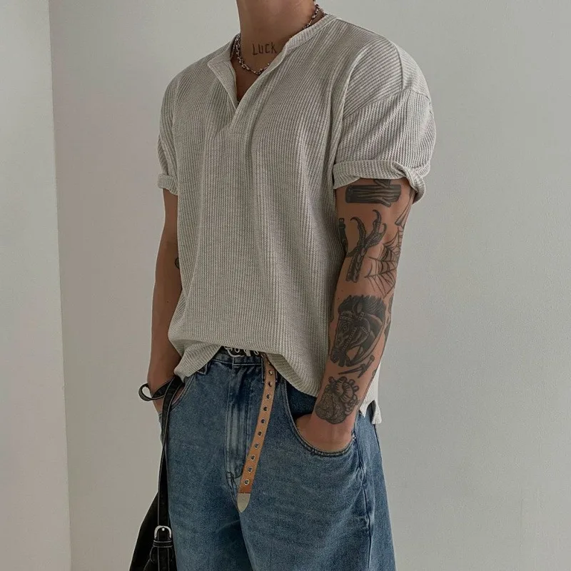 

2026 Short-sleeved T-shirt Men's Summer Loose Casual Commuting Wear Korean Old Money Wind Half-sleeved Top