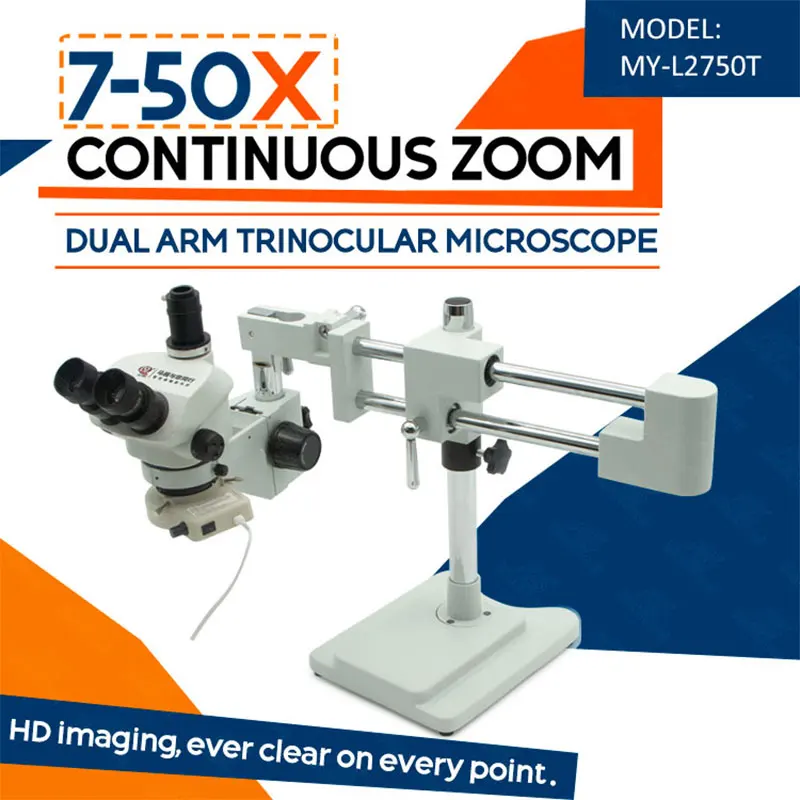 7X-50X Boom Stand Magnifying Detection Tools Trinocular Binoculaire Microscope for Phone Repairing