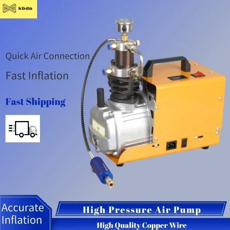 Protable High Pressure Air Compressor Pump 30Mpa 4500PSI Small Single Cylinder Water-cooled Electric Air Pump