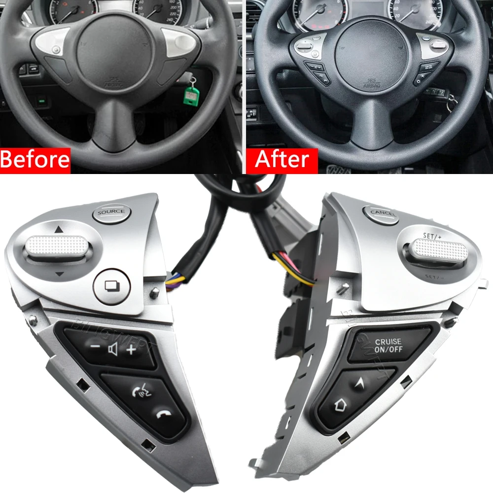 Steering wheel control button For Nissan JUKE F15 370Z Pulsar Sentra 2016- volume phone Constant speed cruise control switch