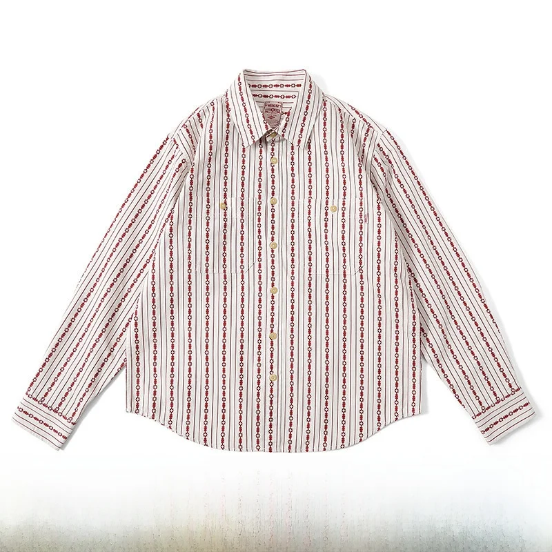 

Waed Pure Cotton Narrow Width Corduroy irt American Retro Print Youth Faion Long Sve arp Collar Color Autumn...