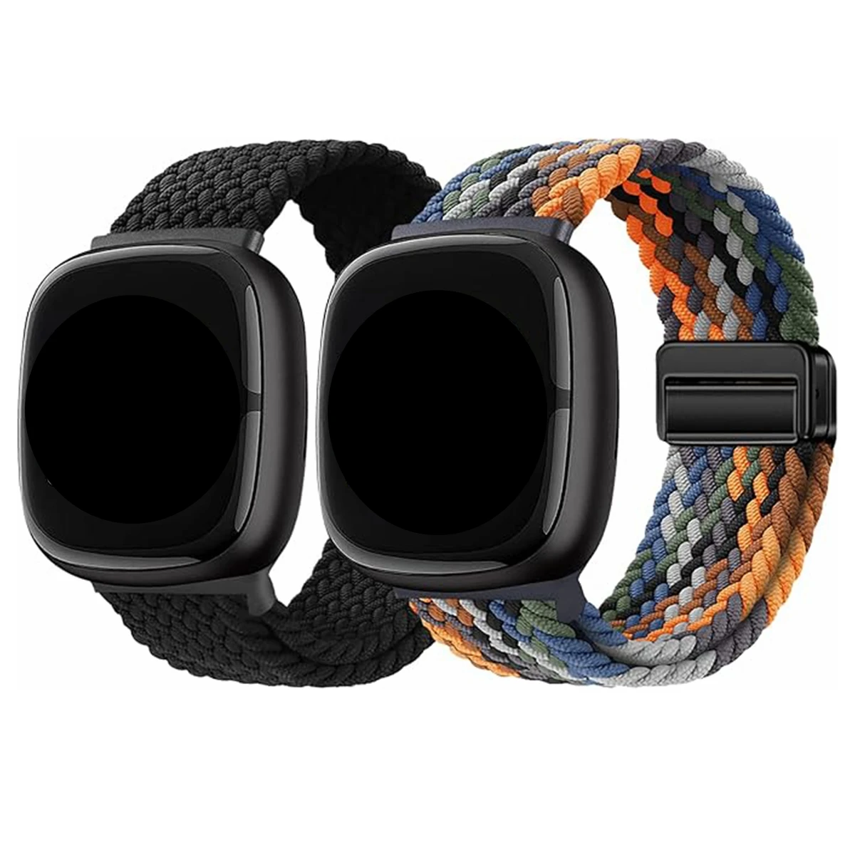 Correa trenzada para Fitbit Versa 4 bandas pulseras de repuesto con cierre magnético para correa de reloj Fitbit Versa2/3/SE/Lite/Sense/Sense2