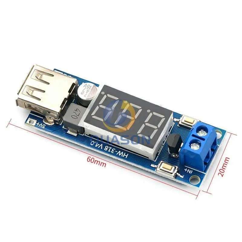 USB CAR Charger LED Step Down Buck Converter Voltmeter Module Low Power DC 4.5-40V To 5V 2A High Efficiency Low Ripple Board