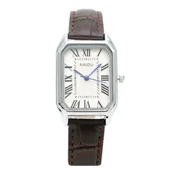 Retro Watches Classic Casual Quartz Dial Leather Strap Band Rectangle Clock Fashionable Wrist Watches for Women Wrist Watch