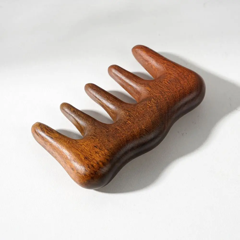Meridian Scrapping Sandalwood Massage Comb Wooden Anti-static Wide Teeth Hair Comb Stimulation Reflexology Relaxation