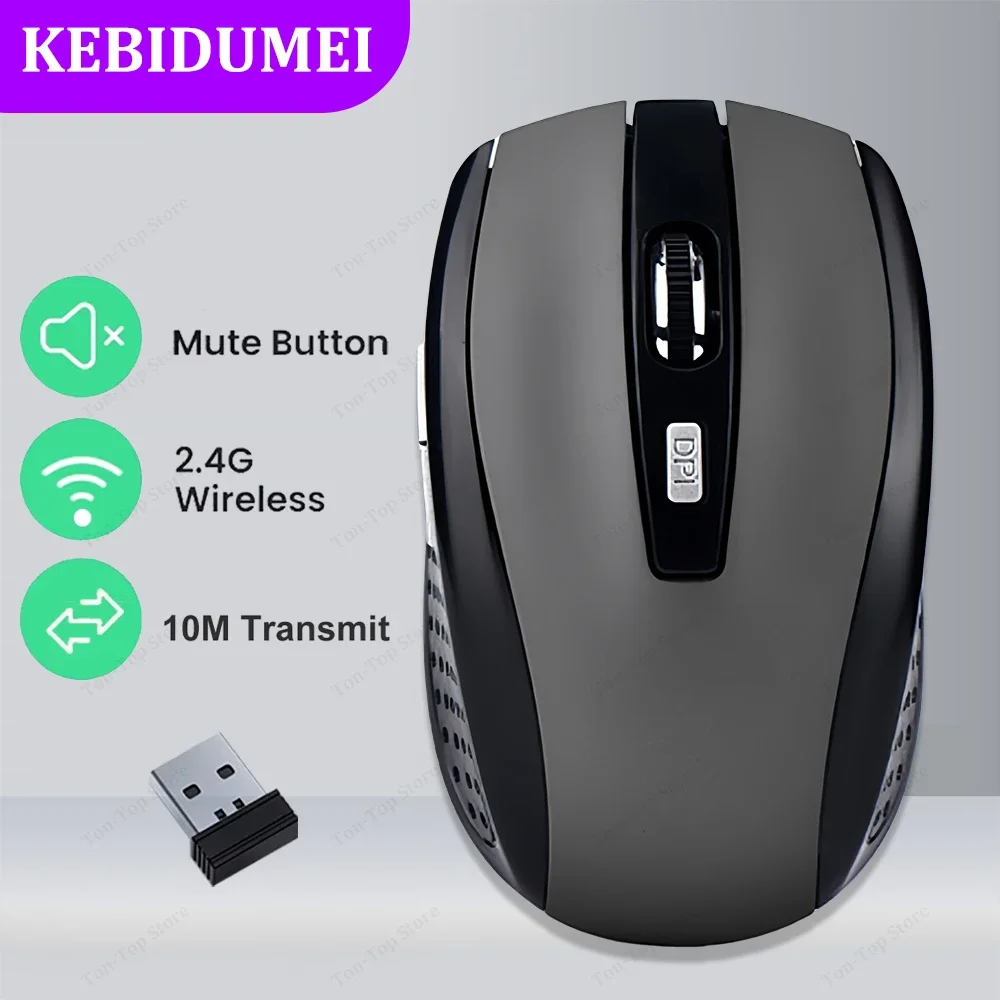 2.4G Wireless Mouse Gaming Mouse Silent Mouse Ergonomic Mouse 6 Buttons 1600 DPI Optical Office Mouse Mice for PC Laptop MacBook