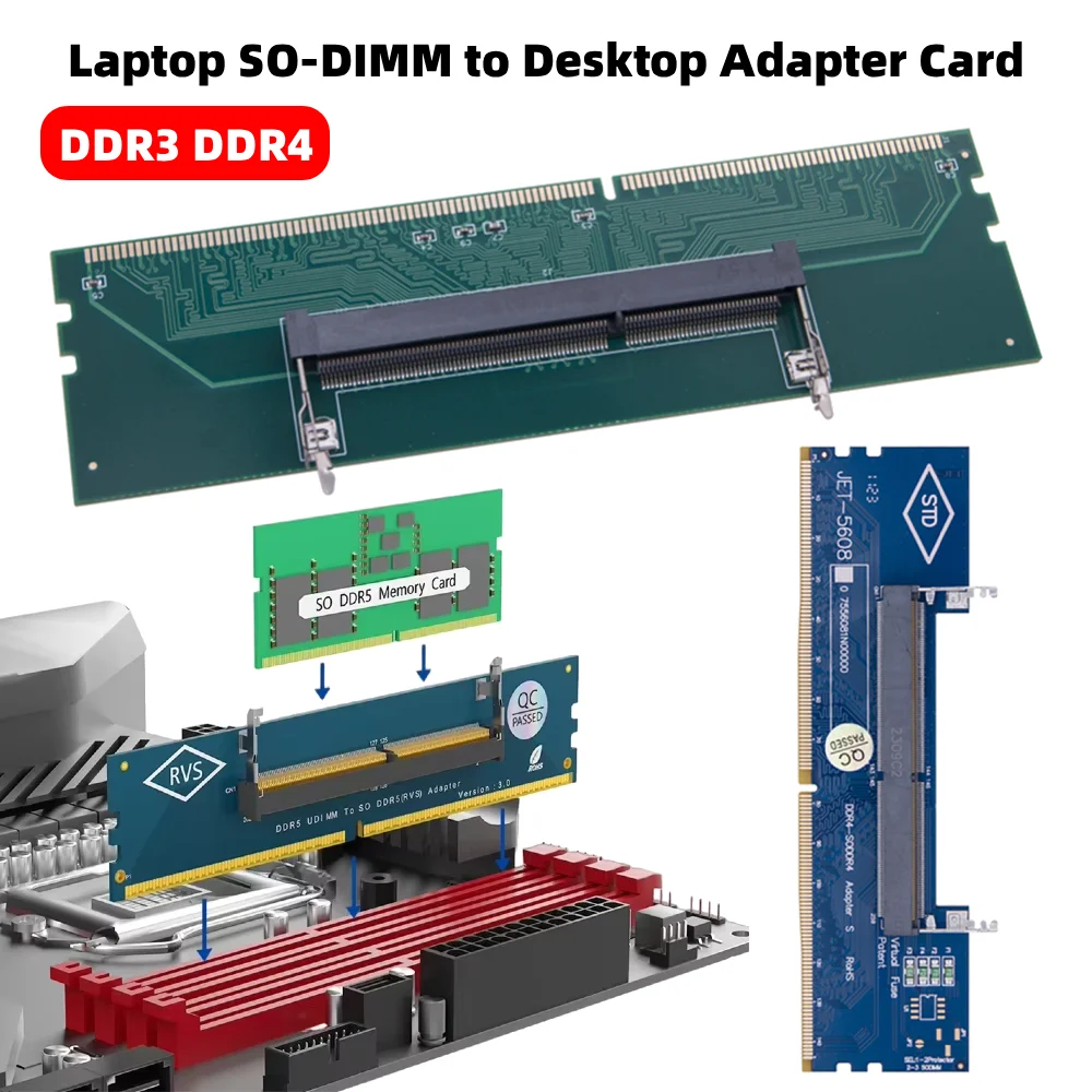 New DDR3 DDR4 Laptop To Desktop Memory Adapter Card SO-DIMM To PC DIMM Card Connector Card Memory Stick RAM Connector Adapter