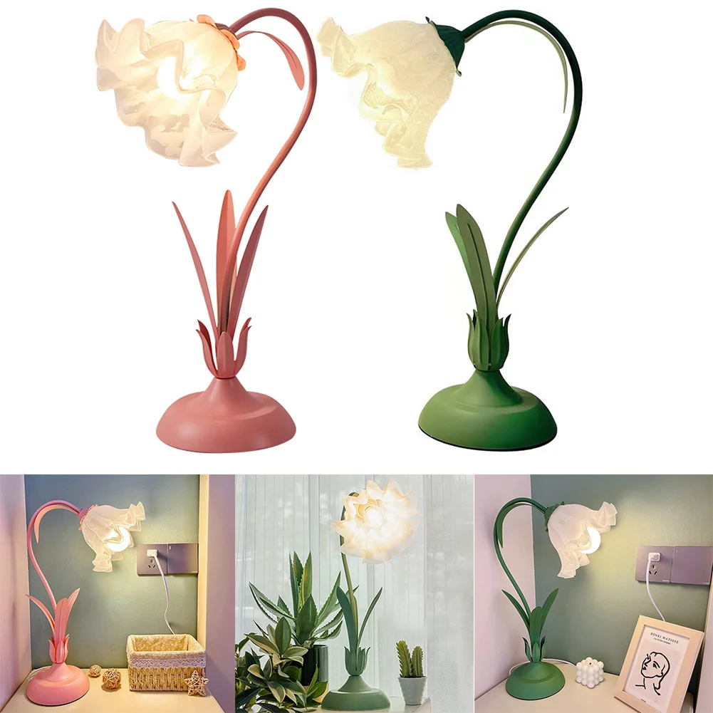 Flower LED Desk Lamp Student Bedroom Room Wall Lighting Touch Reading Lamp Multi-function Lamp Table Light Home Decoration