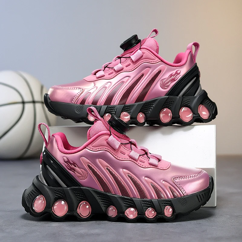 

Пара детских четырехсезонных кожаных спортивных туфель с вращающейся пряжкой, износостойкая повседневная обувь, размер 30-39,LY-L9812.