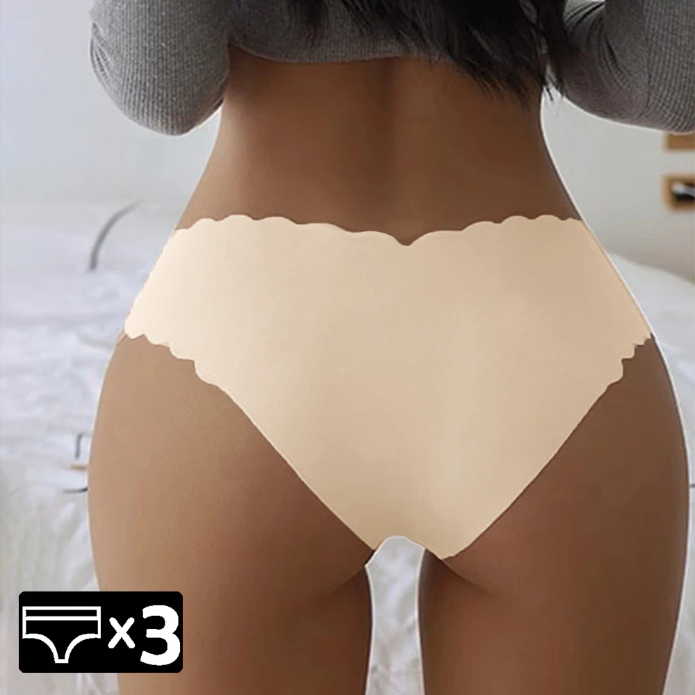 WamSteps-Conjunto de 3 piezas para mujer, bragas sin costuras, ropa interior Sexy con volantes, Bikinis femeninos, bragas cómodas, lencería de XS-L