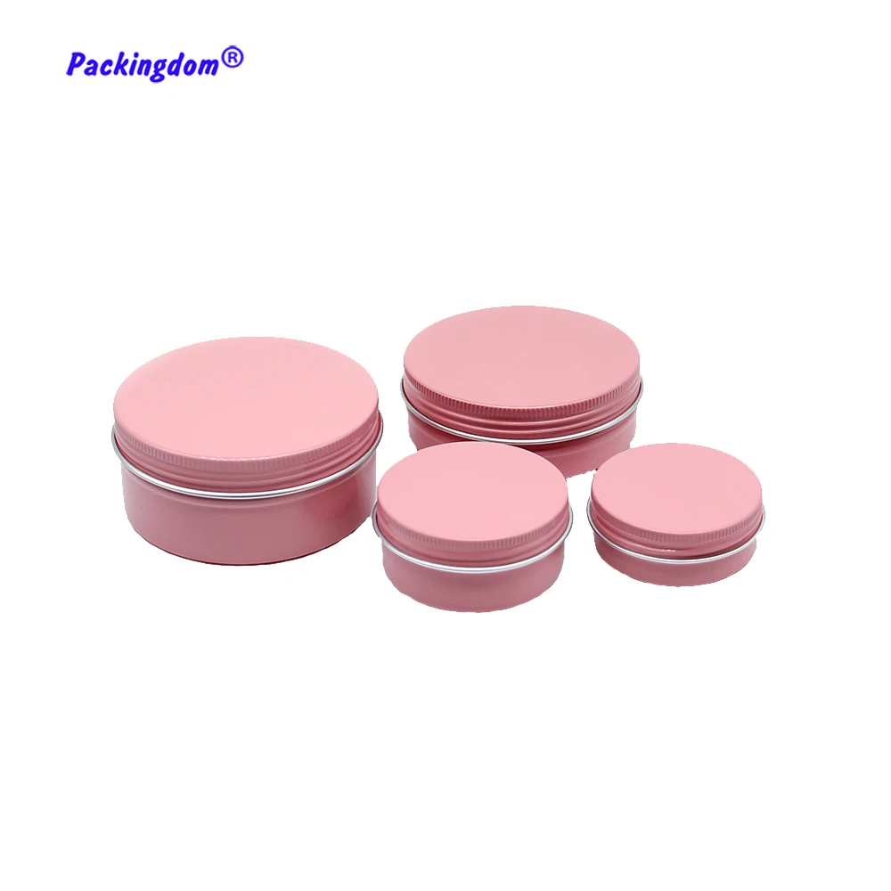 

50pcs Empty Aluminum Tin Jar Metal Cream Container Balm Pot Candle Cosmetic Round Box Pink Tins Storage 10g 15g 20g 30g 50g 80g