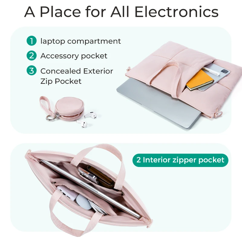 BAGSMART 16in Laptop Bag Shockproof Computer Bag Suitable For MacBook Air Pro Xiaomi Huawei ASUS Notebook Case