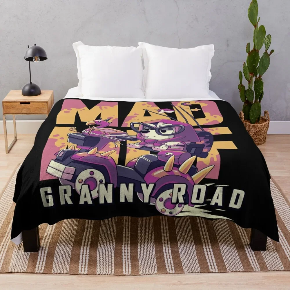 

Mad Muf: Granny Road // Muffin Heeler, Aussie dog, Bingo, Bandit, Chilli Throw Blanket Machine Washable Soft Warm Blanket