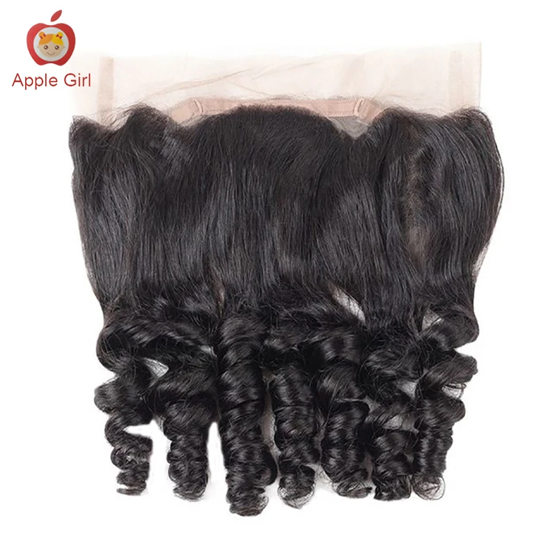 

Natural Black Loose Wave With Frontal Curly Frontal 360 Transparent Frontal Brazilian Remy 100% Human Hair Extensions For Women