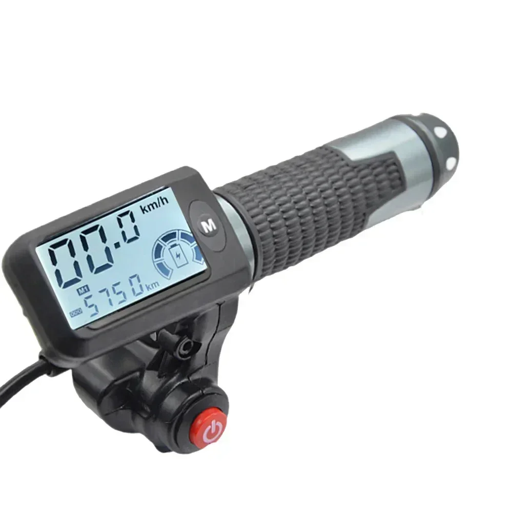 1 par de aperto do acelerador da bicicleta elétrica com display lcd 36-60v acelerador de controle de velocidade para e-bike scooter guiador acelerador