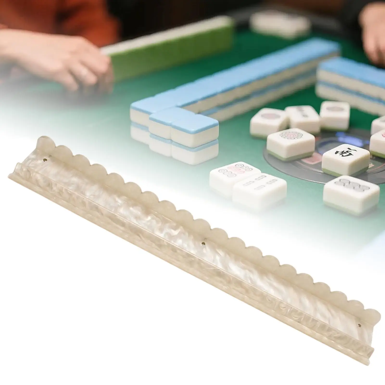 Mahjong Pushers And Racks Magnetic Anti-Slip Acrylic Scalloped Mahjong Tile Pusher And Holder For Home Game Night Party Family