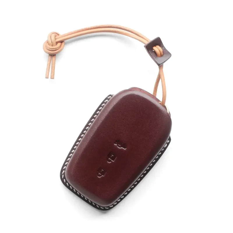 for Toyota Frontier Land Cruiser Levin Camry RAV4 Crown Highlander Leather Handmade Custom Key Cover Bag with Chain