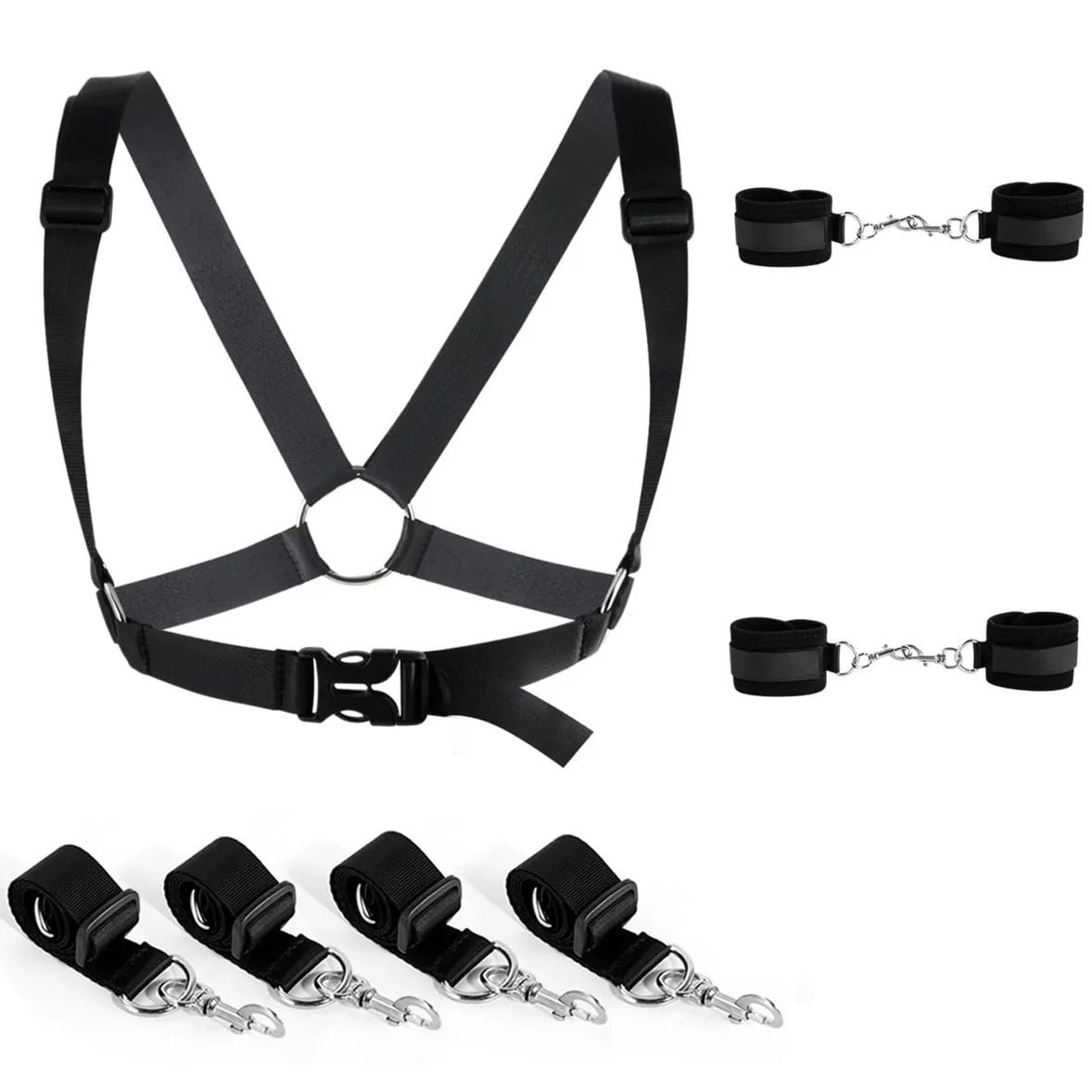 Sex BDSM Handcuff Restraint Set Kits Slave SM Fetish Sextoy Sadistic Adult Game Bondage Strap Couple Hand Ankle Restraints Toy