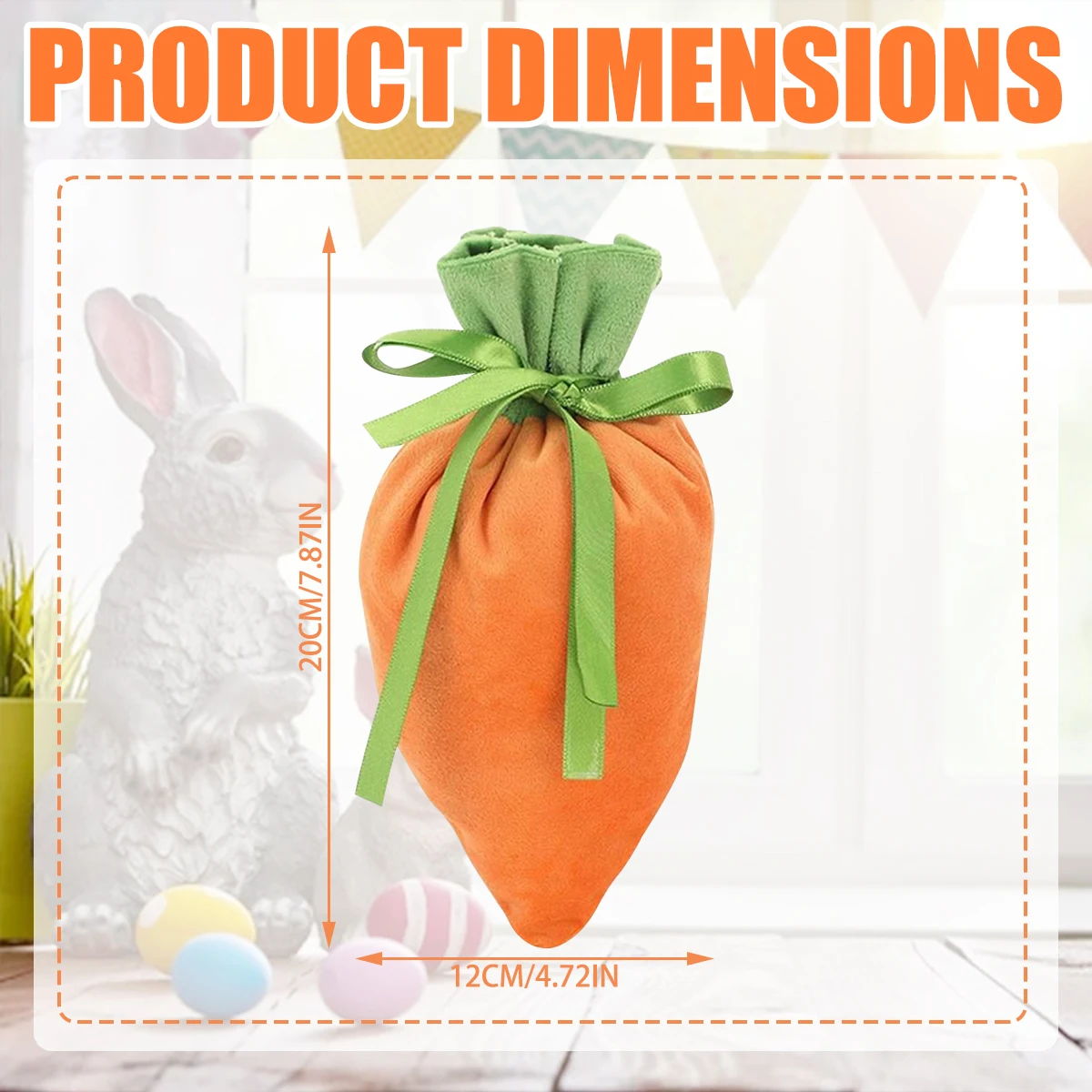 5/10Pcs Easter Carrot Shape Drawstring Candy Bags Gift Packaging Bag Mystery Gifts Box for Easter Valentine's Day Children's Day