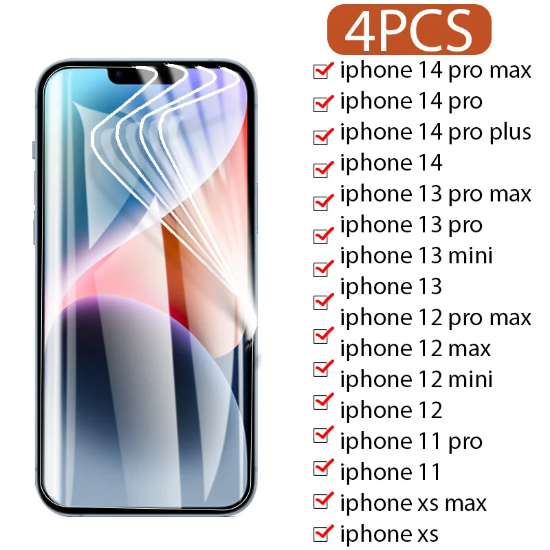 

Гидрогелевая пленка для IPhone, защитная пленка для IPhone 12, 11 Pro Max, 13, 12 Mini, 13, XS Max, XR, X, 6, 6S, 7, 8 Plus, SE, не стекло, 4 шт.