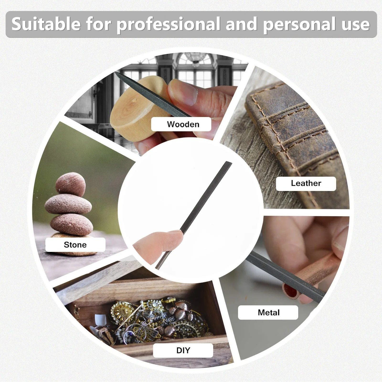 

6pcs Steel Carving File Set High Hardened Steel Files For Wood Stone Metal Polishing Grinding Tools Round Handle Woodworking