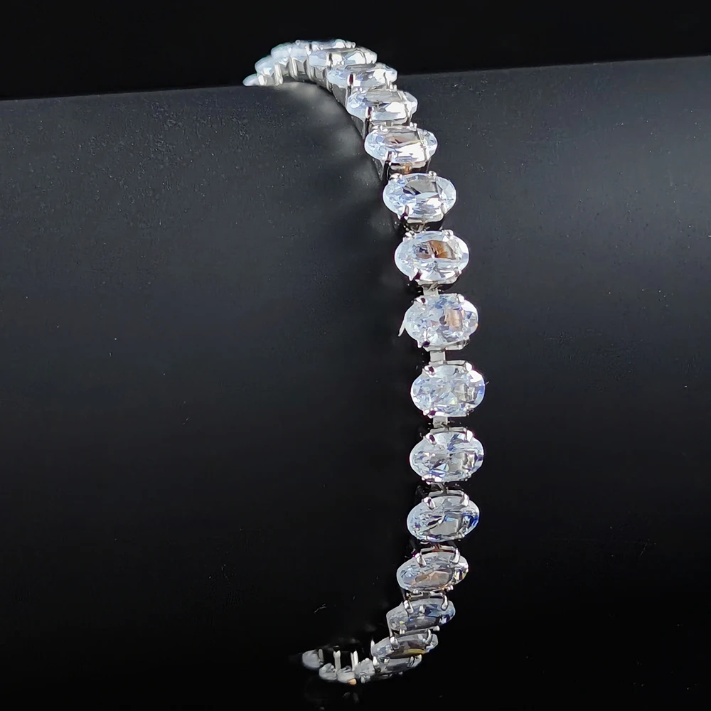 New Luxury Rose Color Oval Bracelet Bangle for Women Anniversary Gift Jewelry Wholesale Valentine\'s Day S8168