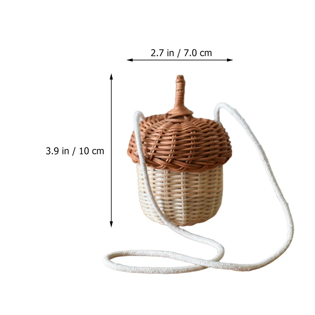 Woven Bag Kids Decor Decorative Cross-body Acorn Storage Basket Children Handbag Clothing Crossbody Rattan