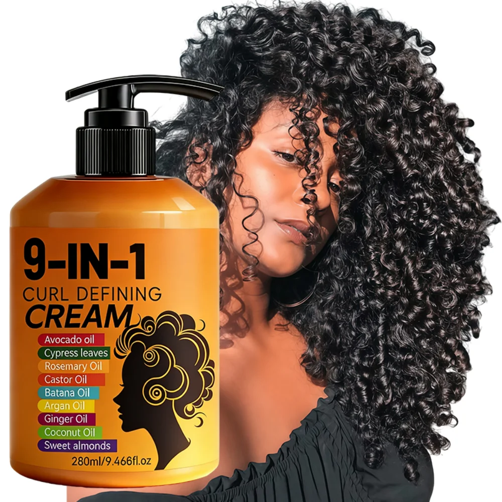 280ml Curly Hair Styling Cream, Moisturizing and Smoothing Formula, Enhances the Elasticity and Shine of Curly Hair, Easy to Set view 4